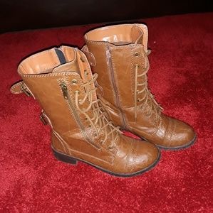 Light Brown Leather Ankle Boots